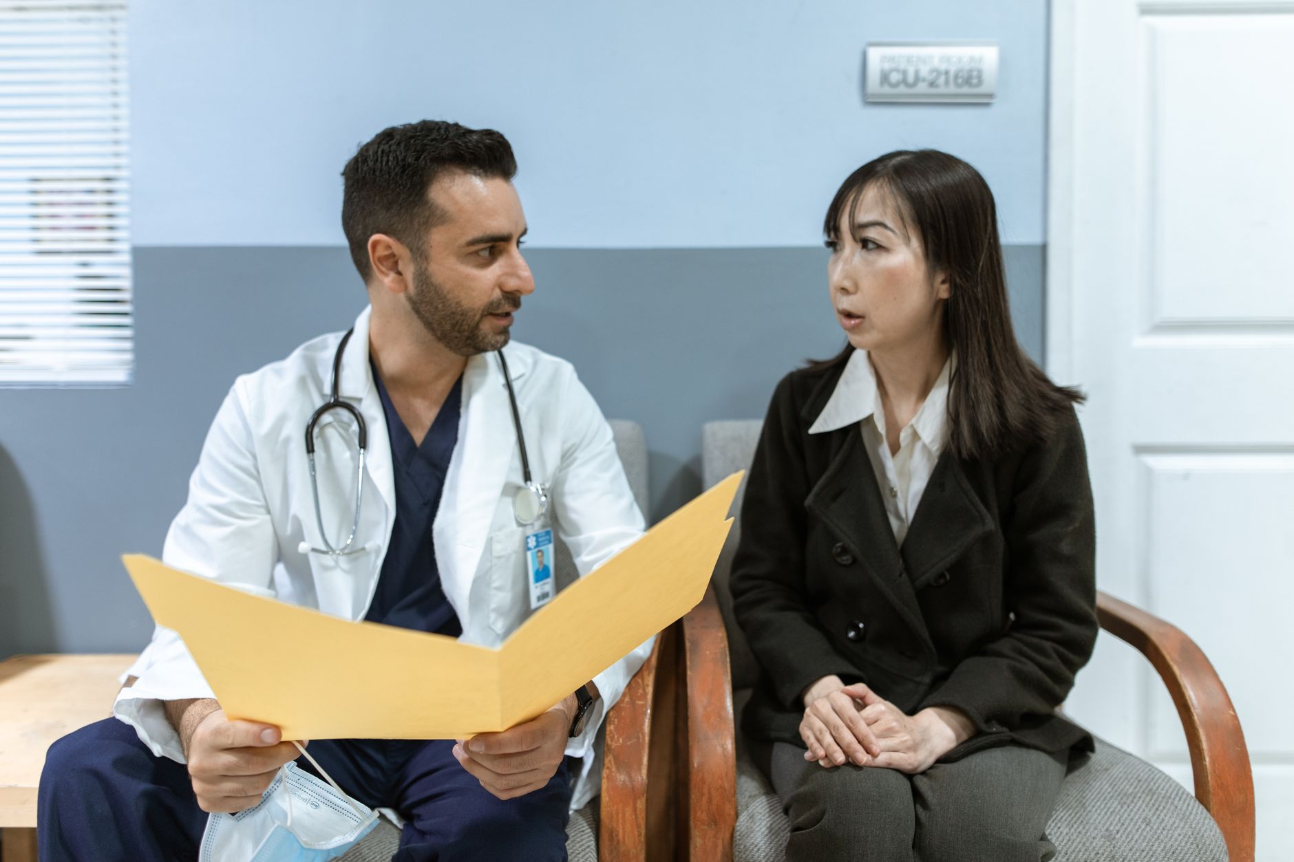 A clinician discussing a treatment plan with a patient